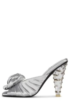 BLOSSOMED -Outlet Elevated Steps Store blossomed jeffrey campbell grey satin silver 6 730455