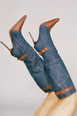 BLU-JEAN -Outlet Elevated Steps Store blu jean knee high boot jeffrey campbell 992822