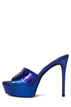 BORDERLINE -Outlet Elevated Steps Store borderline jeffrey campbell blue metallic combo 6 624990