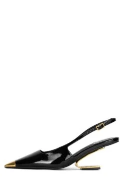 CULPRIT-L -Outlet Elevated Steps Store culprit l pump jeffrey campbell black patent gold 6 111058