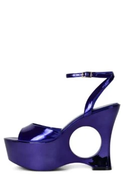DREAM-ON -Outlet Elevated Steps Store dream on platform sandal jeffrey campbell blue patent 6 266888
