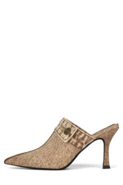 GENES -Outlet Elevated Steps Store genes heeled mule st tan denim 6 187556