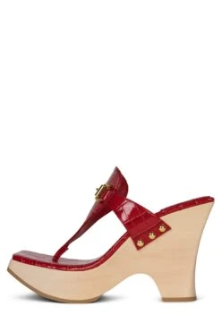 HAZY -Outlet Elevated Steps Store hazy jeffrey campbell red croco gold 6 403638