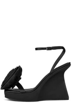 Jeffrey Campbell HIBISCUS -Outlet Elevated Steps Store hibiscus jeffrey campbell black satin 6 851901