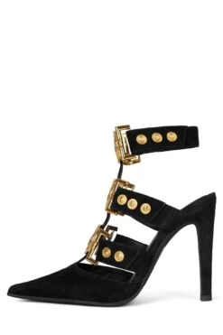 LIONNESS -Outlet Elevated Steps Store lionness st black suede gold 6 737958