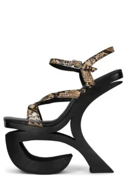 MISCHIEF -Outlet Elevated Steps Store mischief jeffrey campbell brown snake 6 434653