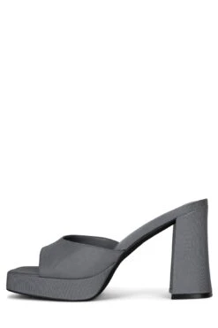 NINETY -Outlet Elevated Steps Store ninety heeled sandal jeffrey campbell dark grey faille 6 315058
