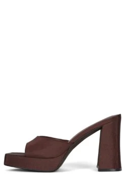NINETY -Outlet Elevated Steps Store ninety heeled sandal jeffrey campbell light brown faille 6 933824