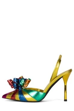 PARTYFAVOR -Outlet Elevated Steps Store partyfavor jeffrey campbell dusty gold metallic multi 6 769032