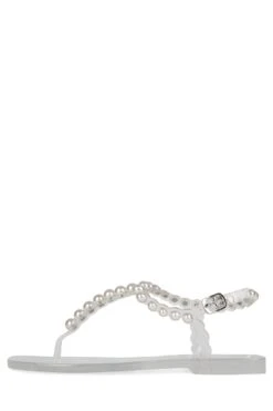 PEARLESQUE -Outlet Elevated Steps Store pearlesque flat sandal jeffrey campbell clear 6 320694