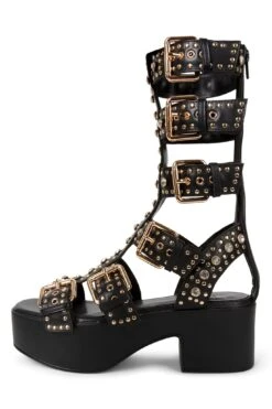 RAMONES -Outlet Elevated Steps Store ramones jeffrey campbell black gold 6 185203