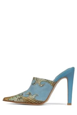 Strategy RIDE-IT -Outlet Elevated Steps Store ride it heeled mule jeffrey campbell blue beige snake blue 6 244444