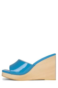 SIMONA -Outlet Elevated Steps Store simona jeffrey campbell blue patent 6 831978