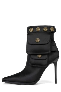 STASHED -Outlet Elevated Steps Store stashed jeffrey campbell black satin 6 616107