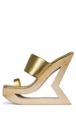 TRAPEZE -Outlet Elevated Steps Store trapeze platform sandal jeffrey campbell gold 6 115013