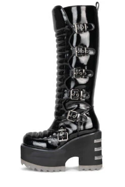 ZENON-KH -Outlet Elevated Steps Store zenon kh jeffrey campbell black crinkle patent silver 5 452159