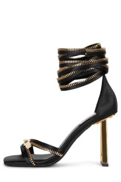 Strategy ZIPPED-UP -Outlet Elevated Steps Store zipped up jeffrey campbell black satin gold 6 591624
